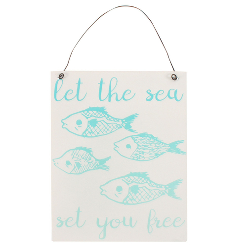 Let the Sea White Metal Sign