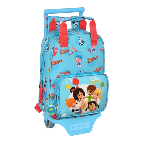 School Rucksack with Wheels Cleo & Cuquin Good Night Blue (20 x 28 x 8