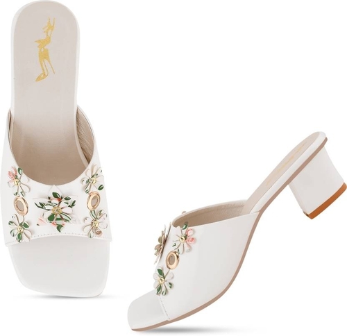 Women White Heels Sandal