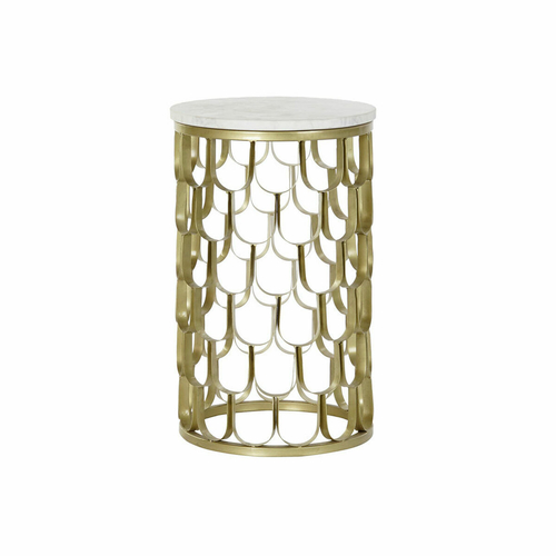 Side table DKD Home Decor 30,5 x 30,5 x 50 cm Golden White Plastic