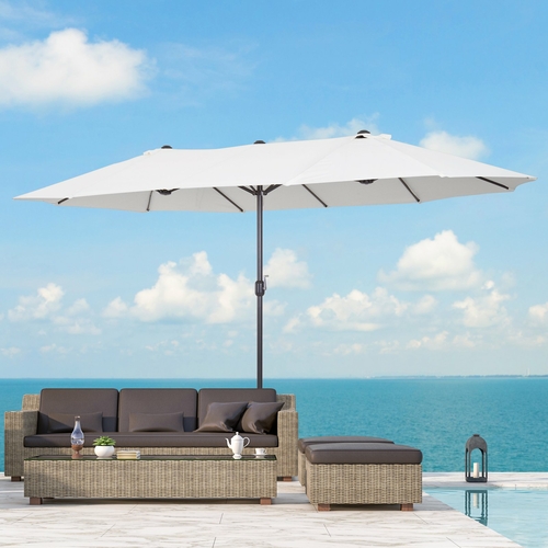 Outsunny 15ft Double-Sided Patio Umbrella Rectangular Parasol Sun