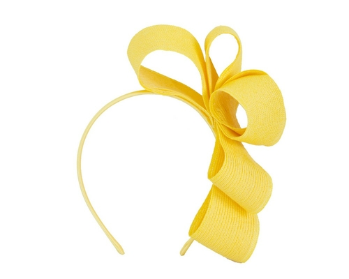 Yellow bow fascinator