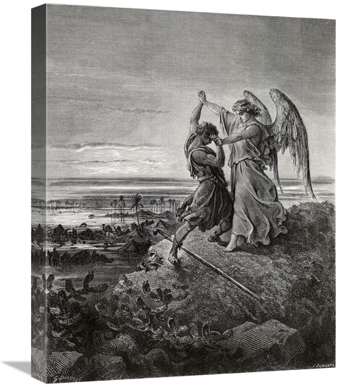 Global Gallery GCS-277420-22-142 22 in. Jacob Wrestling with the Angel