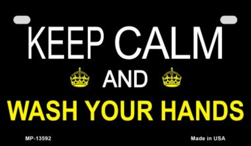 Smart Blonde MP-13592 7 x 4 in. Keep Calm Wash Your Hands Novelty Meta