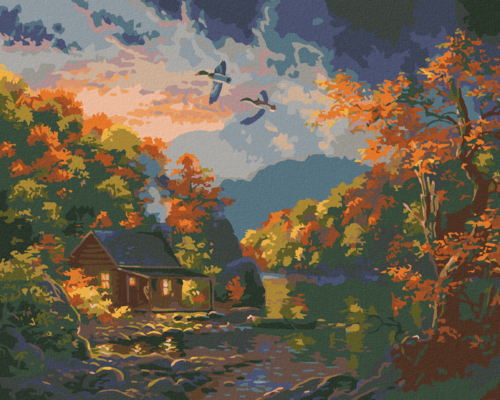 Paint by Numbers - DUCK, LAKE AND AUTUMN TREES (ABRAHAM HUNTER)