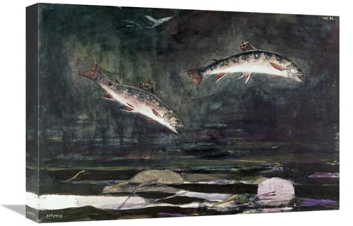 Global Gallery GCS-278023-22-142 22 in. Leaping Trout Art Print - Wins