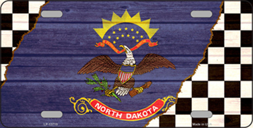 Smart Blonde LP-13719 6 x 12 in. North Dakota Racing Flag Novelty Meta