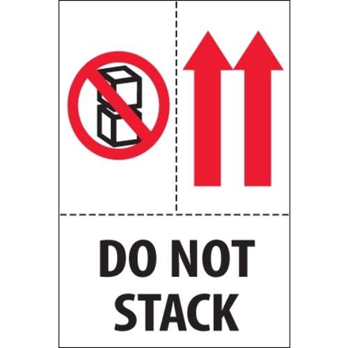 Tape Logic DL2153 4 x 6 in. - Do Not Stack Labels, Red, White 