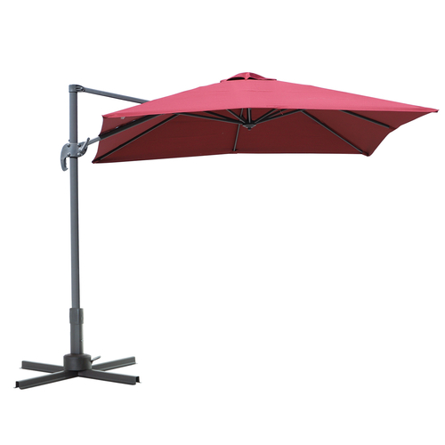 Outsunny 8‚Äòx8‚Äô Square Patio Offset Hanging Cantilever Umbrella