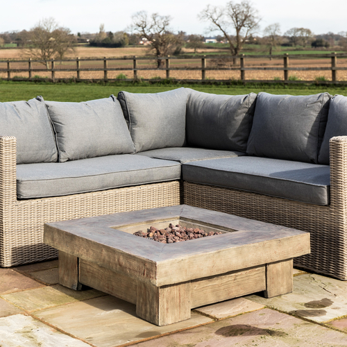 Teamson Home Garden Wood Effect Gas Fire Pit Table