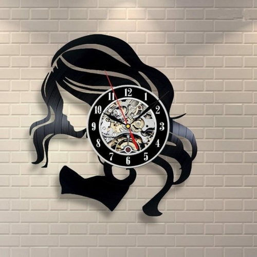 GIRL ARTWORK HANDMADE VINYL RECORD WALL CLOCK PERFECT GIFT