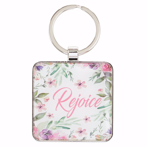 Christian Art Gifts 189343 Rejoice in the Lord Keyring