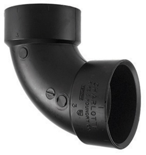 Charlotte Pipe & Foundry ABS003001200HA 4 in. 90 deg Elbow