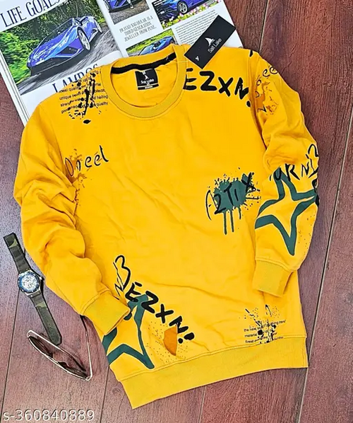 Mens Winter Fleece Roundneck Printed Sweatshirts