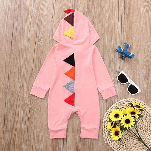Newborn Baby Boys Girls Dinosaur Hooded Romper 