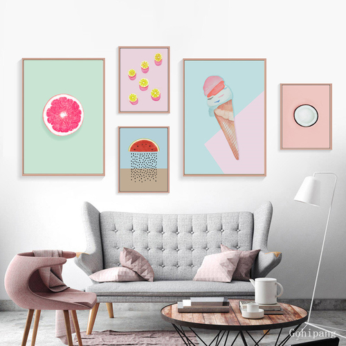 Minimalist Canvas Painting Fruit Nordic Poster