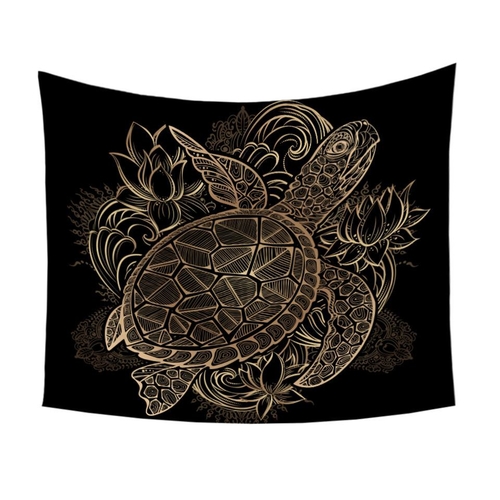 Turtles Tapestry Animal Golden Tortoise Wall