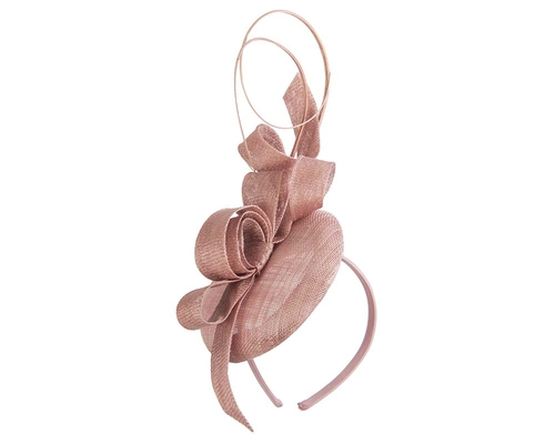 Tall dusty pink sinamay racing fascinator