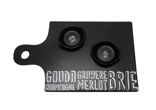 "Hunk Of Cheese" Board with 2 Tapas Dish set