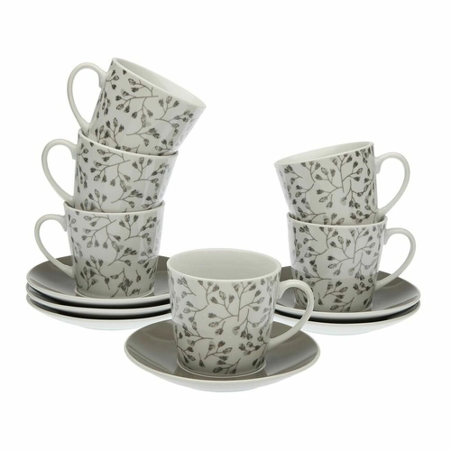 Set of Mugs with Saucers Versa Oxford Porcelain 9 x 14 x 14 cm 10,5 x