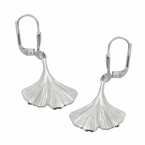 leverback earrings ginkgo silver 925