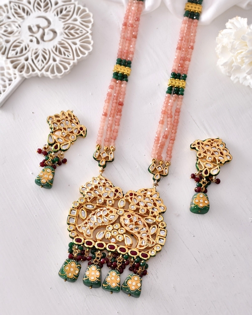 Five Layer Blue Color Real Multi Colour Onyx Stone Beads Necklace for