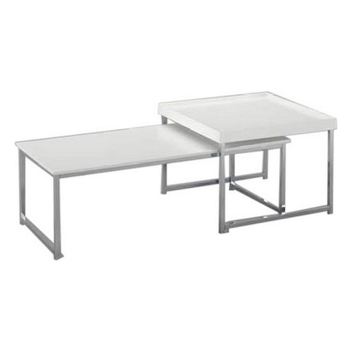 Centre Table DKD Home Decor White Silver Steel MDF Wood 110 x 48 x 45