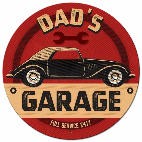 Pasttime Signs PTSB438 Dads Garage Sign - 28 x 28 in.