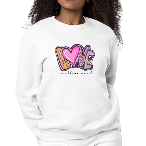 Womens Graphic Sweatshirt Say it Soul - Love is All we Need
