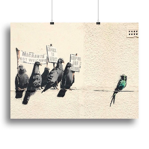 Banksy Anti-Immigration Birds Canvas Print or Poster
