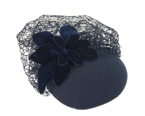 Navy winter beret fascinator