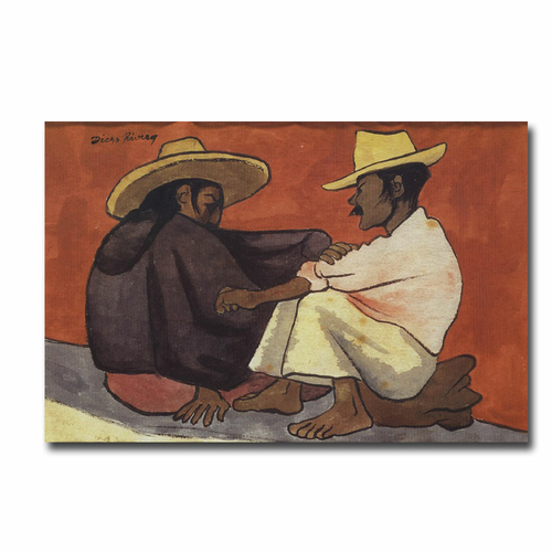 Artistic Home Gallery 1624846BG Pareja Indigena by Diego Rivera Premiu
