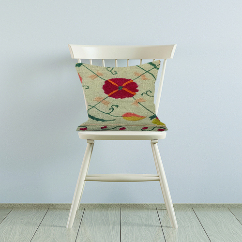 Embroidered Woolen Carbon Grey Cushion Cover