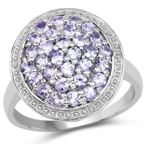 0.90 Carat Genuine Tanzanite .925 Sterling Silver Ring