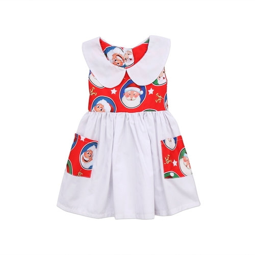 Child Baby Girl Sleeveless Christmas Dress Little