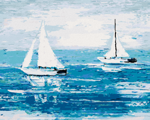 Paint by Numbers - BOATS AT SEA