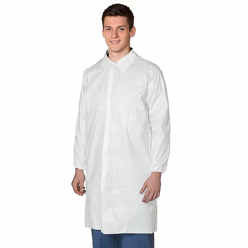 Disposable Lab Coats. Pack of 10 Surgical Lab Coats X-Large. 40 gsm