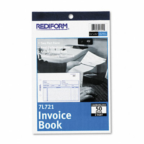 Rediform 7L721 Invoice  5-1/2 x 7-7/8  Carbonless Duplicate  50 Sets/B