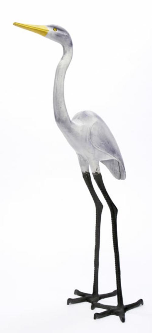 Achla E-02 Great Egret Statue in Black- White- Yellow Alum
