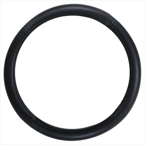 Pilot Automotive SW-101 Genuine Leather Steering Wheel Cover- Plain Bl