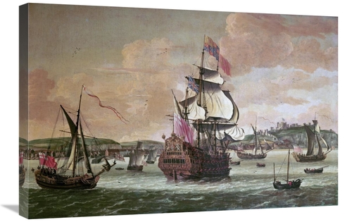 Global Gallery GCS-266681-30-142 30 in. Charles II on Board a Two Deck