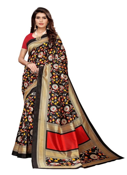 Generic Women's Art Silk Saree (Multi, 5-6 Mtrs)