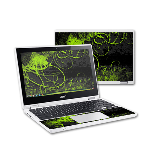 MightySkins ACCR11-Green Distortion Skin Decal Wrap for Acer Chromeboo