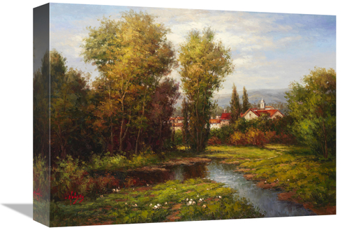 Global Gallery GCS-132486-1216-142 12 x 16 in. Italian River Bend Art 