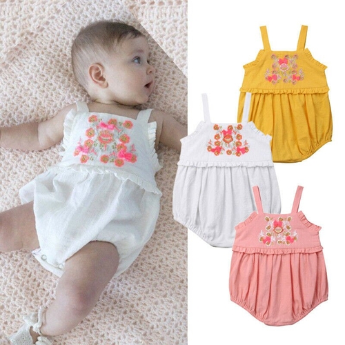 Newborn Baby Girls Cute Embroidery Flower