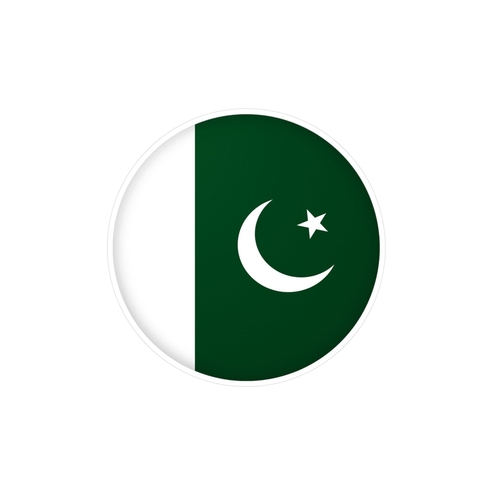 Autocollant rond Drapeau du Pakistan en plusieurs tailles