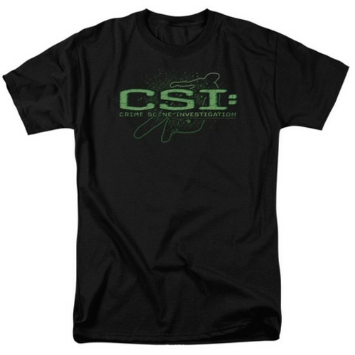 Trevco Csi-Sketchy Shadow - Short Sleeve Adult 18-1 Tee - Black- 3X