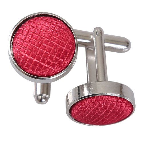 Solid Check Cufflinks - Red