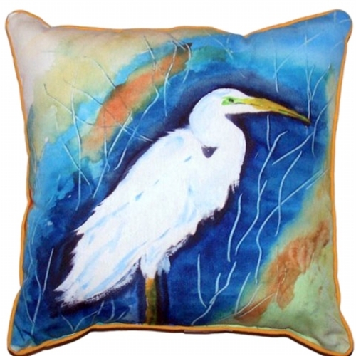 Betsy Drake ZP399 Great Egret Right Extra Large Zippered Pillow