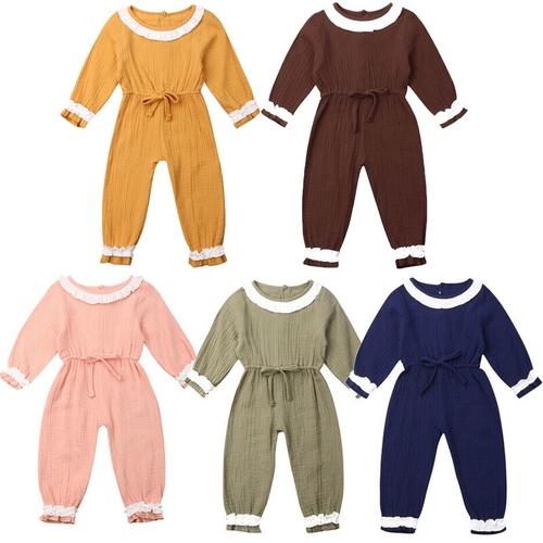 2019 Newborn Infant Baby Girls Rompers Solid Lace